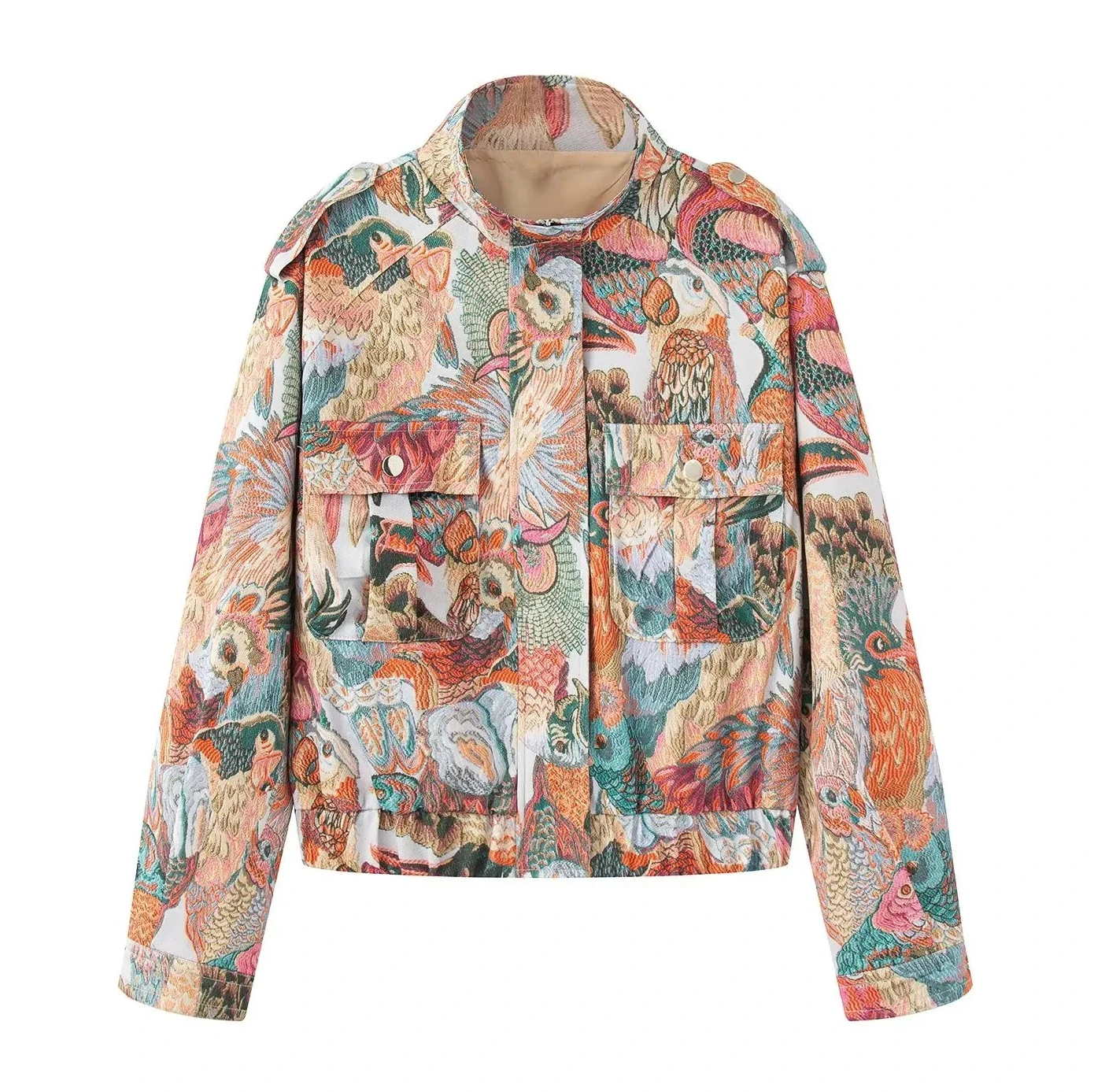 Новая женская модная повседневная куртка индивидуального цвета с принтом павлина, короткое пальто
Новая женская модная повседневная куртка индивидуального цвета с принтом павлина, короткое пальто