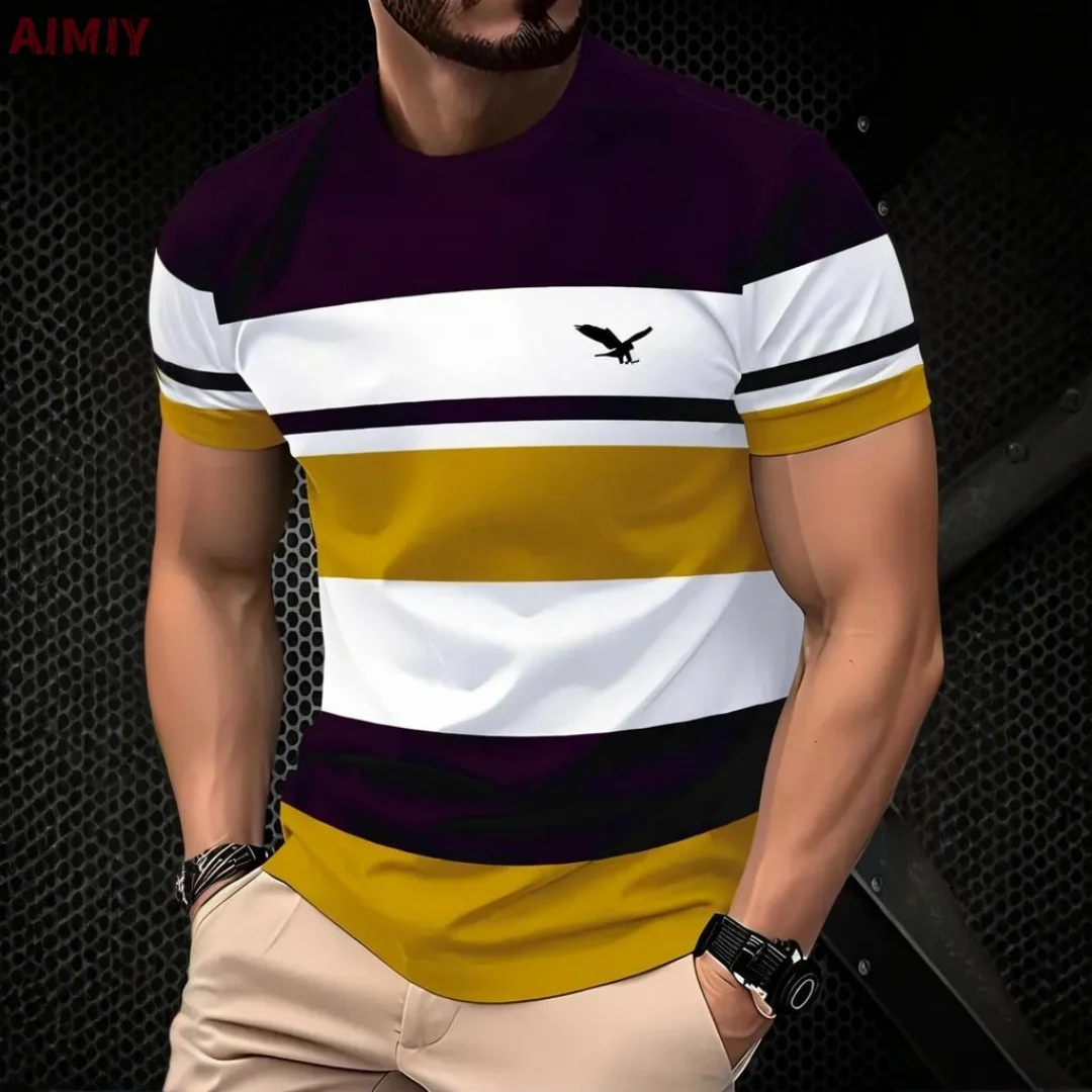 Men's Oversized T-shirt Summer Outdoor Casual Round Neck Short Sleeve Top Striped Printed Style OverSize Loose Men's Clothing
Men's Oversized T-shirt Summer Outdoor Casual Round Neck Short Sleeve Top Striped Printed Style OverSize Loose Men's Clothing