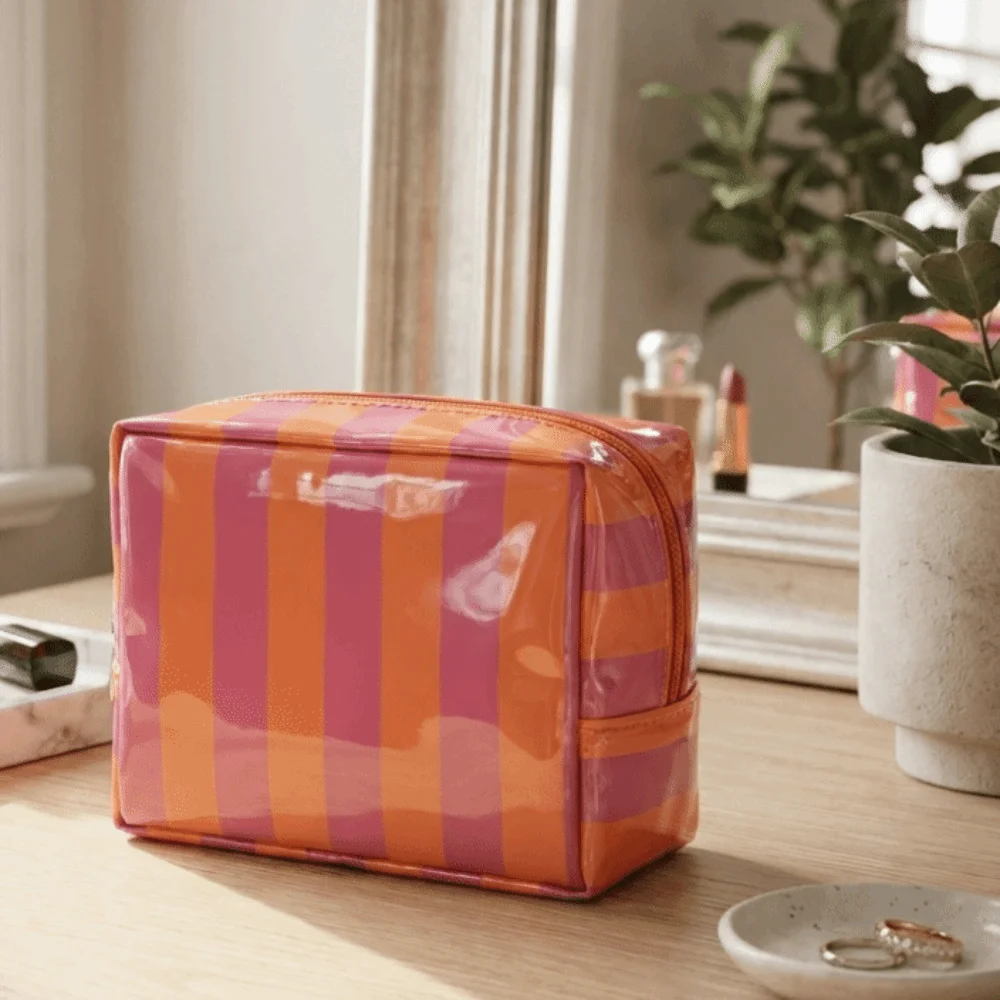 Mini PVC Striped Makeup Bag Waterproof Portable Sanitary Napkin Storage Bag Lightweight Compact Toiletry Bag Travel
Mini PVC Striped Makeup Bag Waterproof Portable Sanitary Napkin Storage Bag Lightweight Compact Toiletry Bag Travel