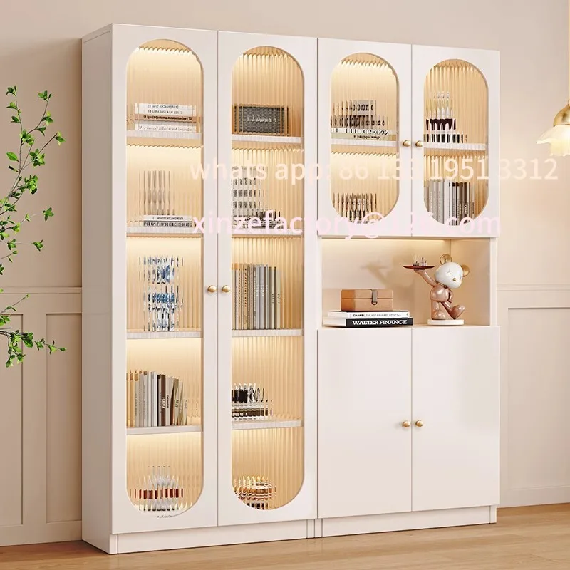 Bookcase integrated whole wall home living room light luxury solid wood bookshelf floor-to-ceiling display cabinet with glass
Bookcase integrated whole wall home living room light luxury solid wood bookshelf floor-to-ceiling display cabinet with glass