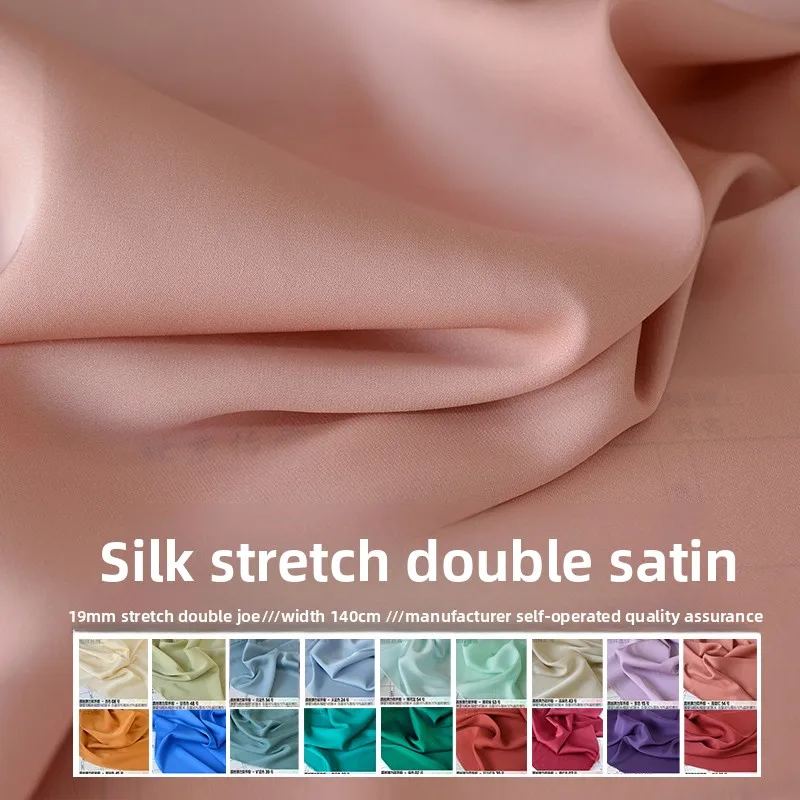 Solid Stretch Silk Satin Fabric for DIY Sewing Handmade Coat Dress Clothing Fashion Designer Fabrics Material Cloth By Meter
Solid Stretch Silk Satin Fabric for DIY Sewing Handmade Coat Dress Clothing Fashion Designer Fabrics Material Cloth By Meter