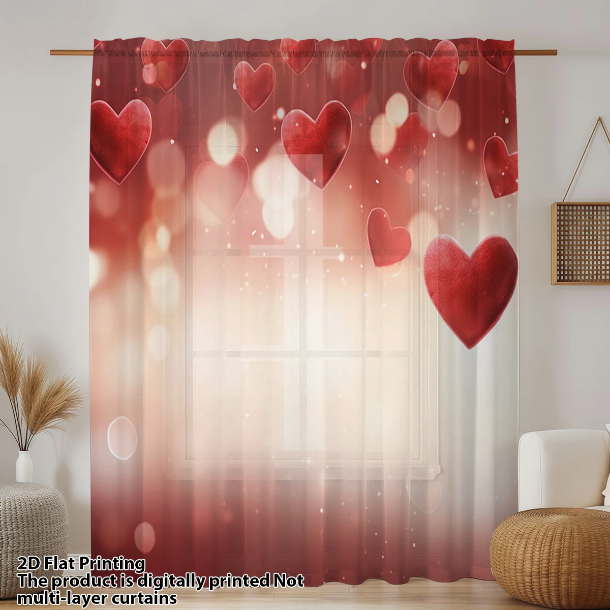 1PC Dreamy Valentine's Day Window Curtain Rod Dreamy Window Curtain for Living Room And Bedroom Atmosphere Decoration
1PC Dreamy Valentine's Day Window Curtain Rod Dreamy Window Curtain for Living Room And Bedroom Atmosphere Decoration