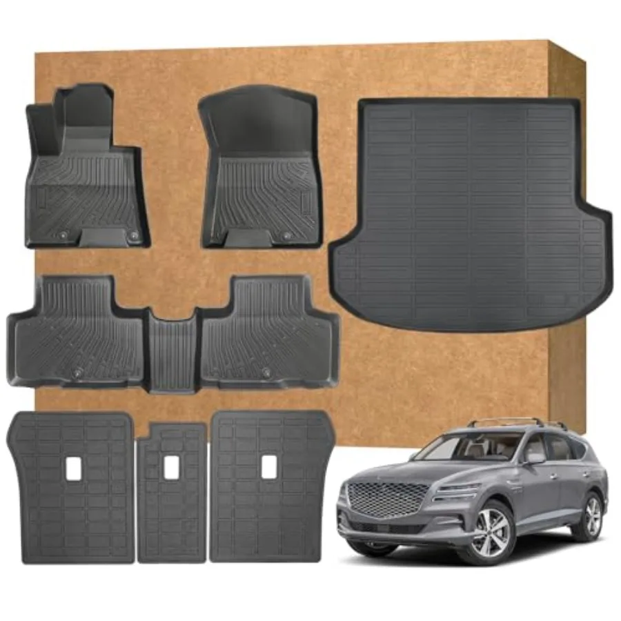 Floor Mats for Genesis GV80 2021-2024 2025 TPE Waterproof Non-Slip All Weather Protection Custom Fit 5 Seats Black Mat with Car
Floor Mats for Genesis GV80 2021-2024 2025 TPE Waterproof Non-Slip All Weather Protection Custom Fit 5 Seats Black Mat with Car