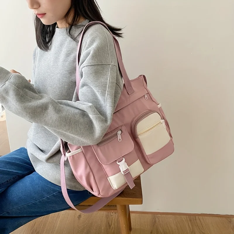 Fashion-Forward Colorblock Canvas Shoulder Bag - Spacious & Versatile Crossbody for Women - Perfect Everyday School Bag
Fashion-Forward Colorblock Canvas Shoulder Bag - Spacious & Versatile Crossbody for Women - Perfect Everyday School Bag
