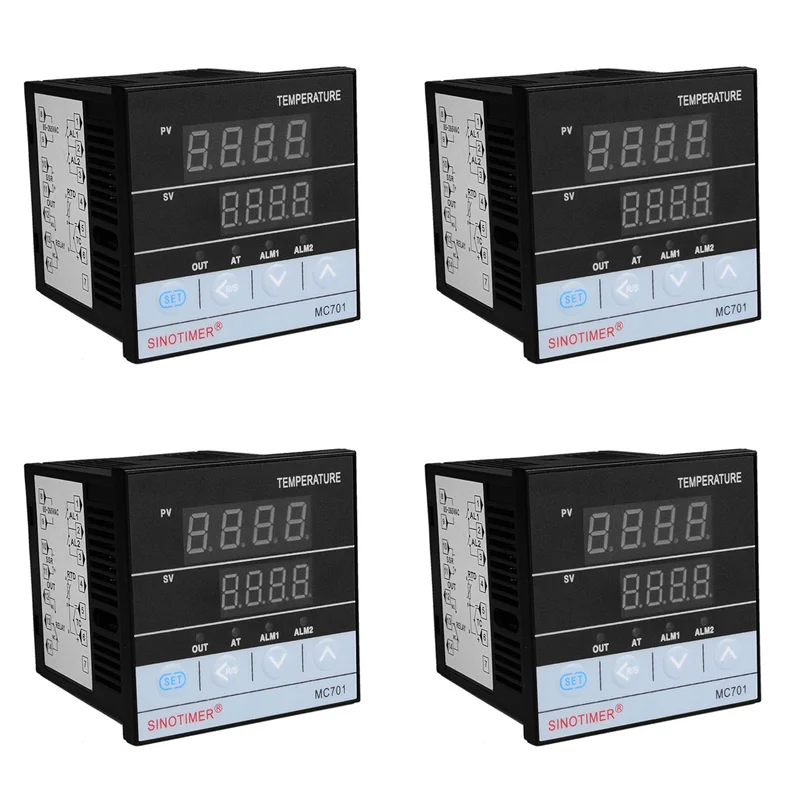 4X SINOTIMER MC701 цифровой ПИД-регулятор температуры водонепроницаемый датчик K типа PT100 входное реле SSR выход
4X SINOTIMER MC701 цифровой ПИД-регулятор температуры водонепроницаемый датчик K типа PT100 входное реле SSR выход