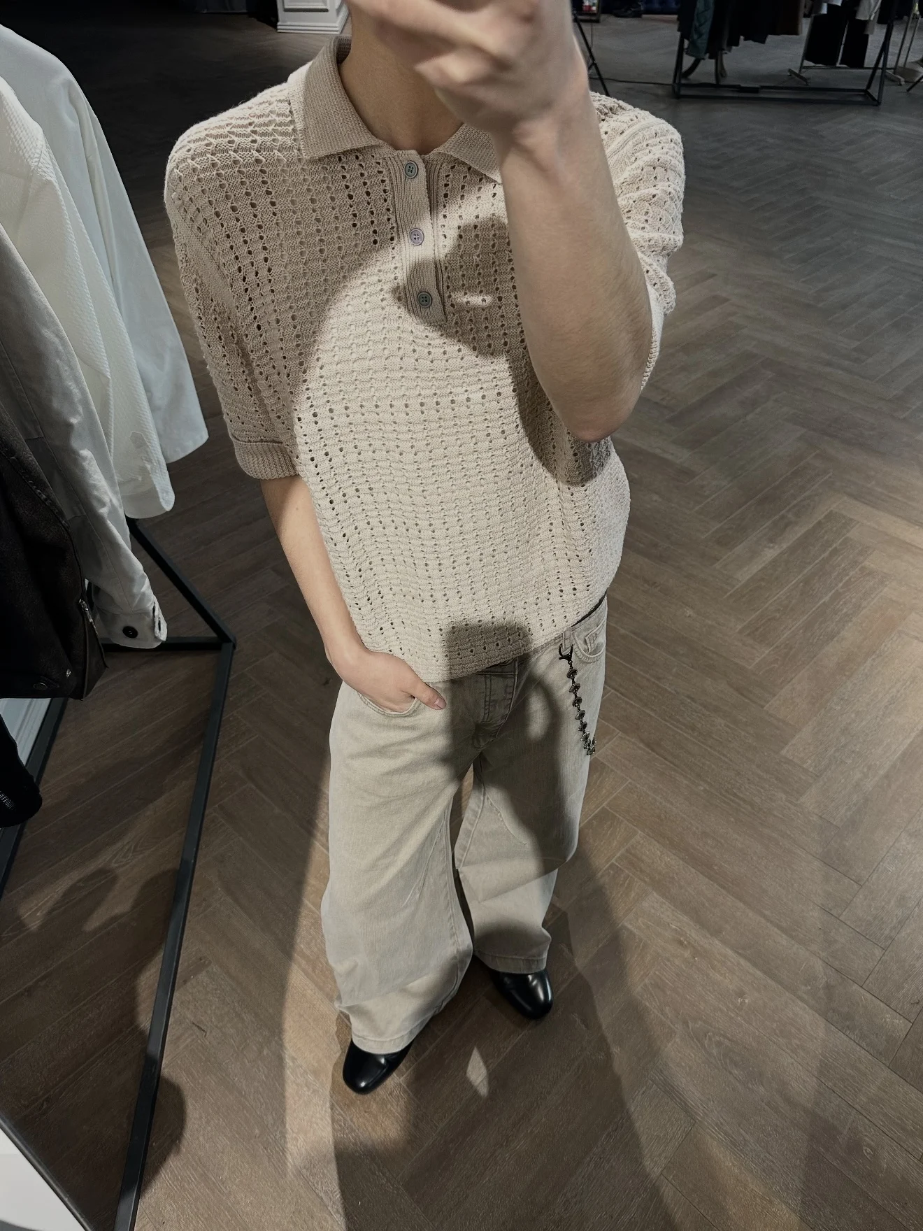 Casual Style Men's Shirt Hollow out Knitted Short Sleeve Versatile Summer Leisure Lazy Match All Hollow Elastic Collar
Casual Style Men's Shirt Hollow out Knitted Short Sleeve Versatile Summer Leisure Lazy Match All Hollow Elastic Collar