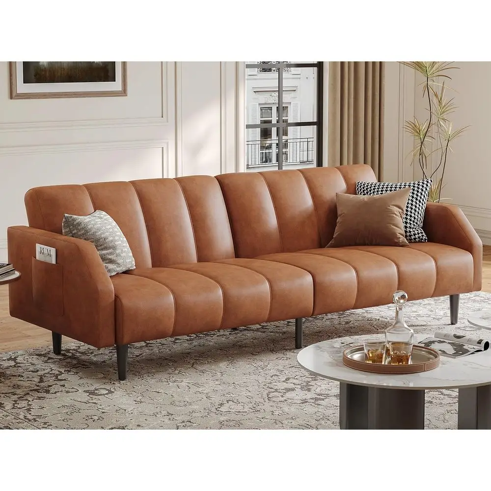 Faux Leather Couch, Convertible Futon Sofa Bed with Adjustable Backrest, Mid Century Leather Sofa Loveseat with Side Pocketsamp
Faux Leather Couch, Convertible Futon Sofa Bed with Adjustable Backrest, Mid Century Leather Sofa Loveseat with Side Pocketsamp