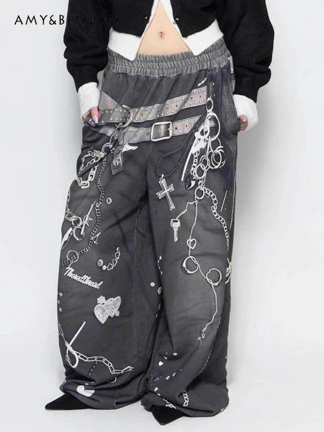Japanese Harajuku Style Subculture Retro Print Long Pants Street Punk Style Straight Wide-Leg Pants Y2K Casual Hot Girl Pants
Japanese Harajuku Style Subculture Retro Print Long Pants Street Punk Style Straight Wide-Leg Pants Y2K Casual Hot Girl Pants