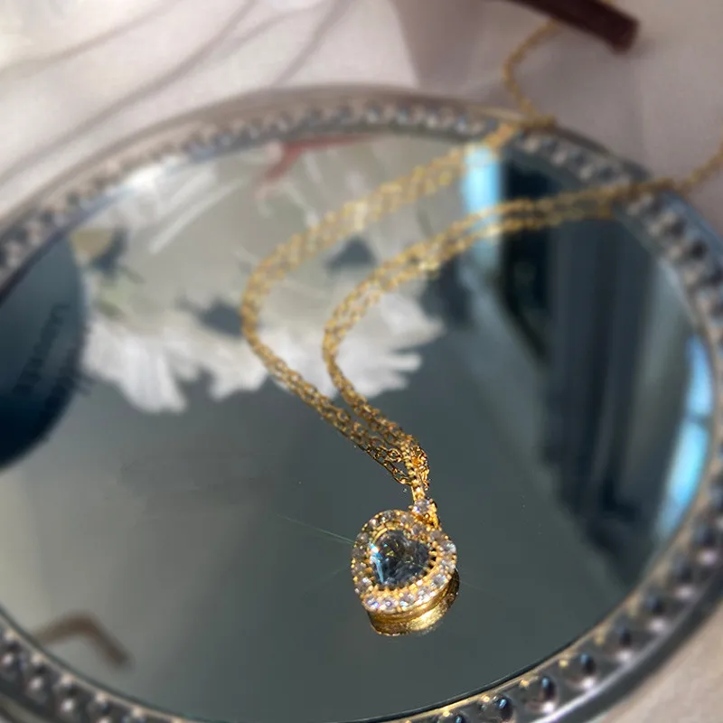 S925 Sterling Silver Electroplated 14K Gold Sparkling Zircon Heart Pendant Necklace For Women Exquisite Girlfriend Gift Jewelry
S925 Sterling Silver Electroplated 14K Gold Sparkling Zircon Heart Pendant Necklace For Women Exquisite Girlfriend Gift Jewelry