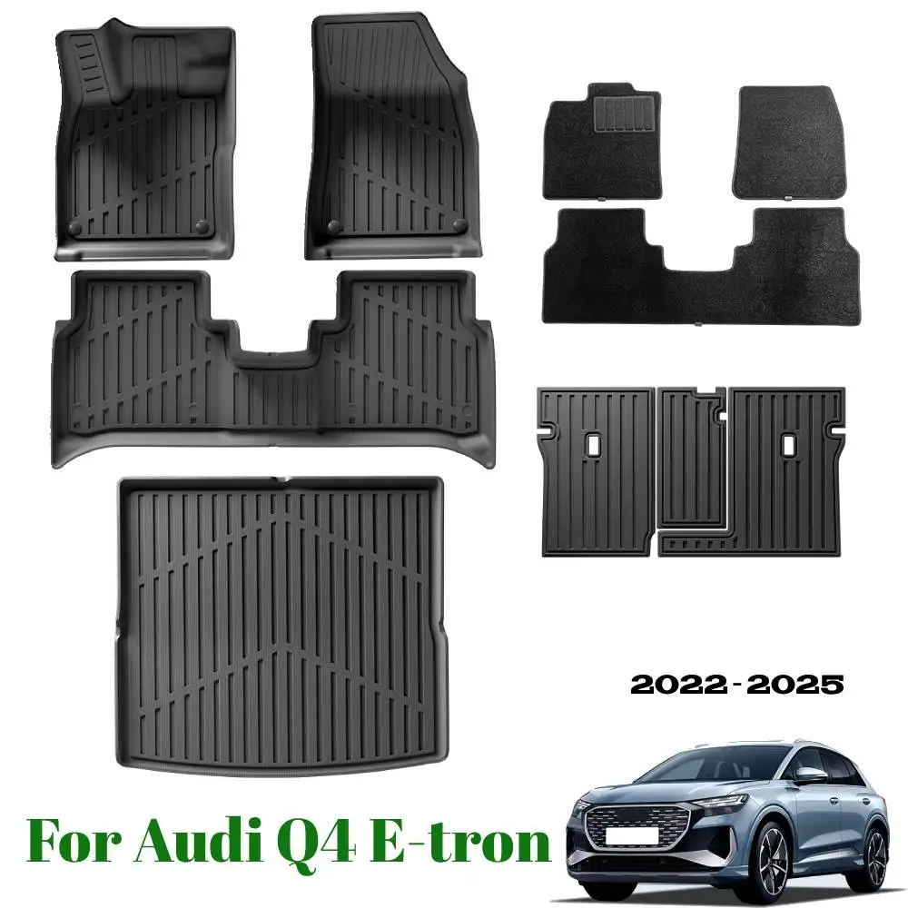 For Audi Q4 E-tron 2025-2022 Floor Mats TPE All Weather Anti-Slip Waterproof Rear Trunk Pad Cargo Liner Interior Accessories LHD
For Audi Q4 E-tron 2025-2022 Floor Mats TPE All Weather Anti-Slip Waterproof Rear Trunk Pad Cargo Liner Interior Accessories LHD