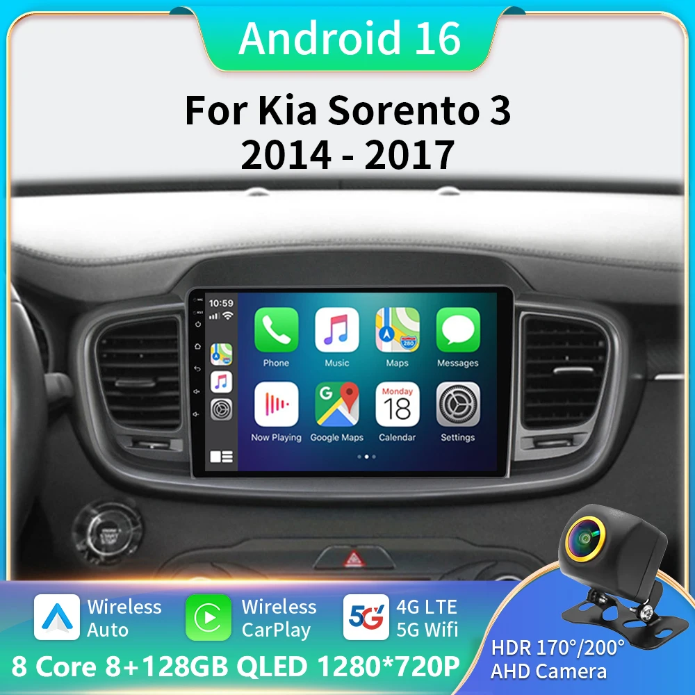 Android 16 Car Radio For Kia Sorento 3 2014 - 2017 Stereo GPS Navigation Carplay Multimedia BT Video Player DSP 2din 5G DVD
Android 16 Car Radio For Kia Sorento 3 2014 - 2017 Stereo GPS Navigation Carplay Multimedia BT Video Player DSP 2din 5G DVD