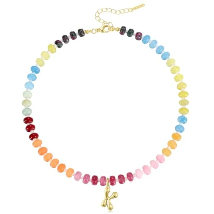KissYan Initial Necklaces for Women, Colorful Beaded Gemstone Choker 14K Gold Bubble Letter Pendant Necklace Natural Stone Summ
KissYan Initial Necklaces for Women, Colorful Beaded Gemstone Choker 14K Gold Bubble Letter Pendant Necklace Natural Stone Summ