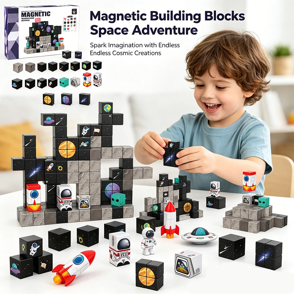 DIY 100Pcs Kids Space Magnetic Cube Building Blocks Puzzle STEM Educational Toys Boys Girls Birthday Travel Gift
DIY 100Pcs Kids Space Magnetic Cube Building Blocks Puzzle STEM Educational Toys Boys Girls Birthday Travel Gift