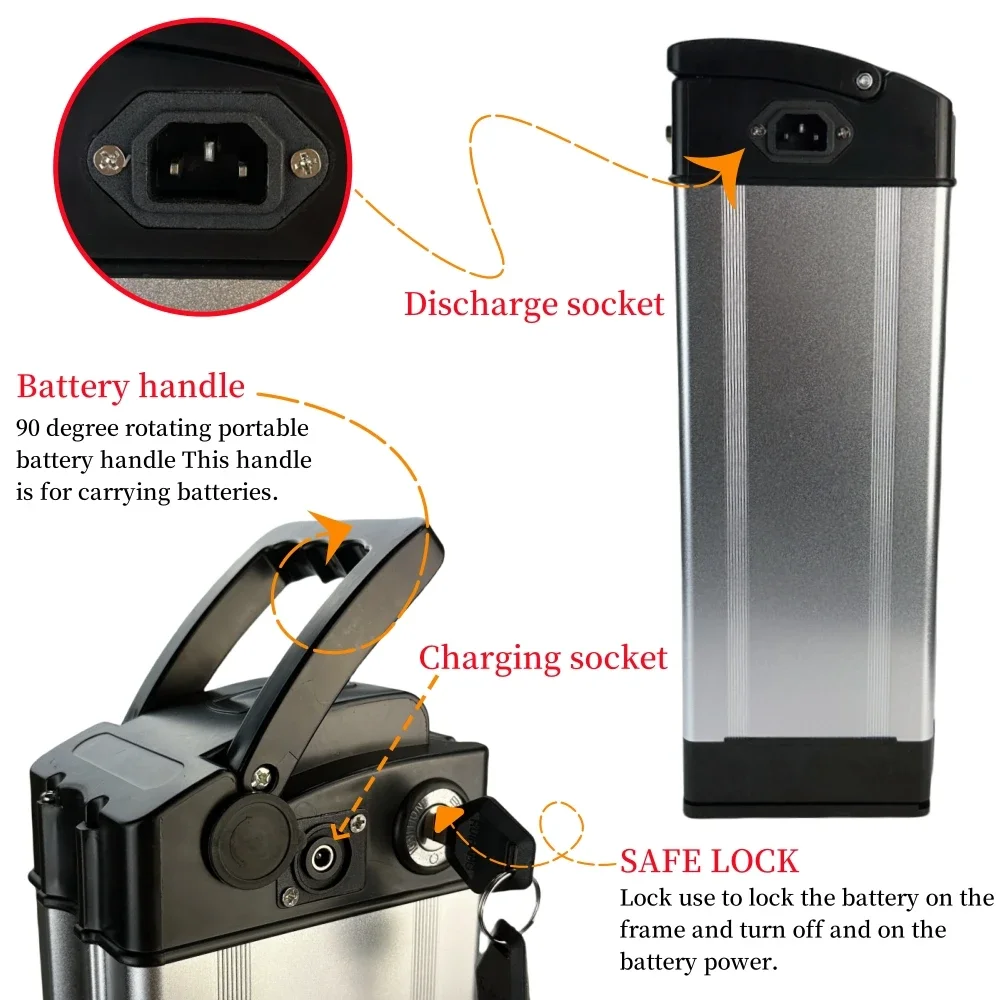 For Haiba 52V Portable Battery 10Ah/15Ah/20Ah 500W Lithium Battery Pack with Aluminum Case Anti-theft Lock
For Haiba 52V Portable Battery 10Ah/15Ah/20Ah 500W Lithium Battery Pack with Aluminum Case Anti-theft Lock
