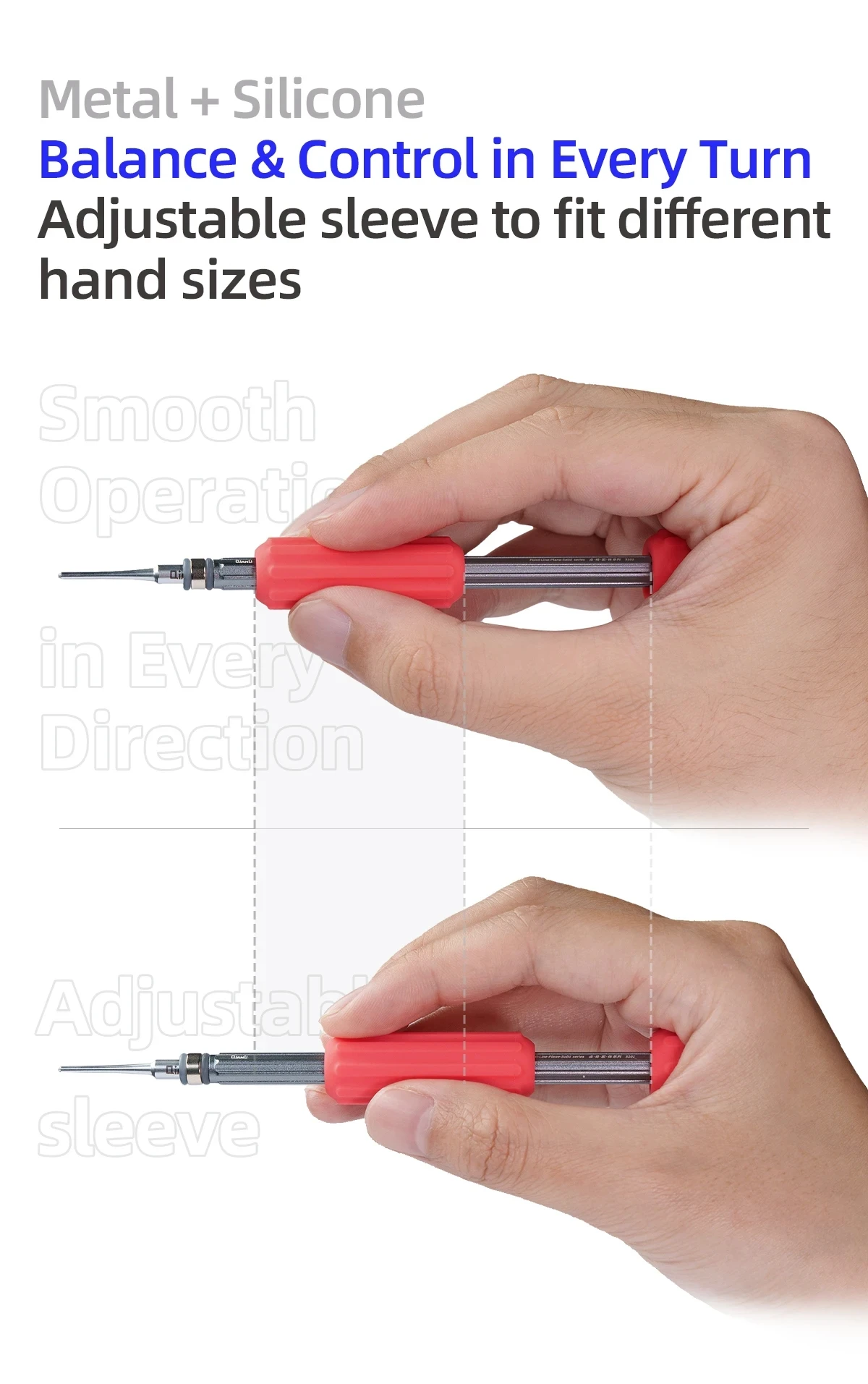 Qianli 3D Adjustable Screwdriver Metal Silicone Handle 360° Rotation Precision Tool for Phone Watch Electronics Repair DIY
Qianli 3D Adjustable Screwdriver Metal Silicone Handle 360° Rotation Precision Tool for Phone Watch Electronics Repair DIY