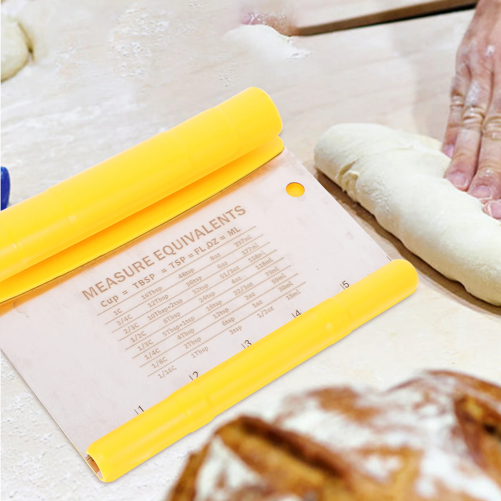 Flour Cup Stainless Steel Scraper Kitchen Dough Tool Yellow Conversion Table Stainless Steel Scraper For Cooking Baking
Flour Cup Stainless Steel Scraper Kitchen Dough Tool Yellow Conversion Table Stainless Steel Scraper For Cooking Baking