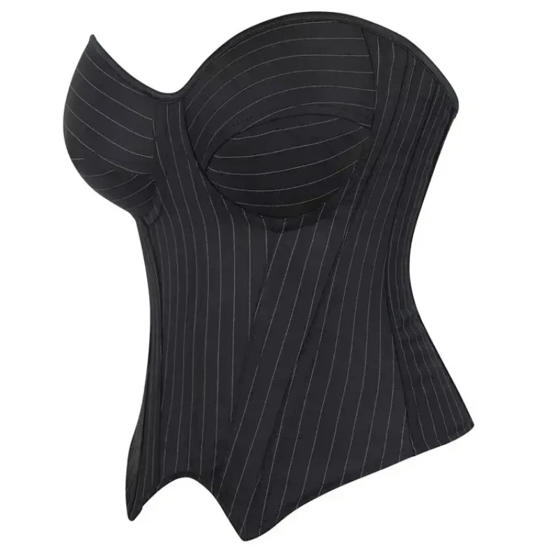 Striped Overbust Corset Women Fashion Lace Up Bustier Sexy Strapless Push Up Bra Corselet Office Lady Bodice
Striped Overbust Corset Women Fashion Lace Up Bustier Sexy Strapless Push Up Bra Corselet Office Lady Bodice