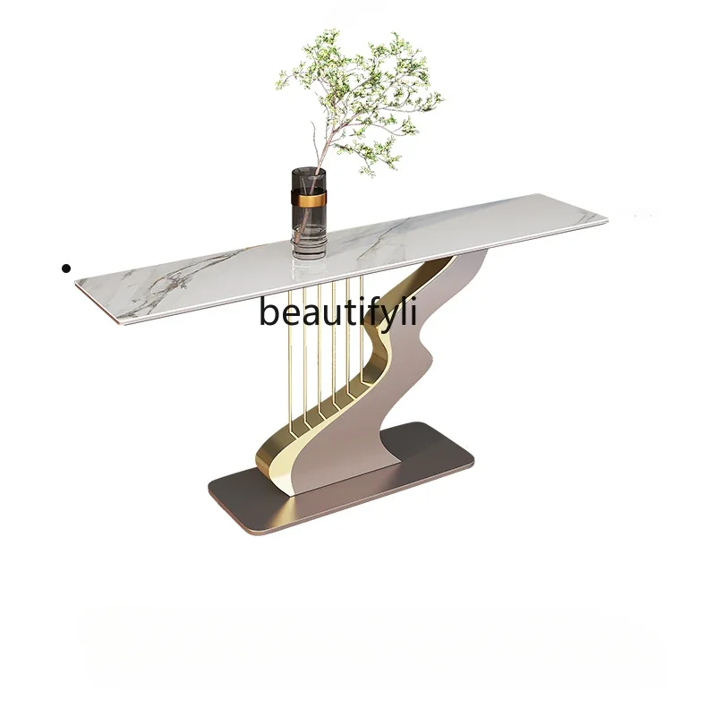 Slate entrance table End view table Stainless steel titanium entrance simple light luxury living room table
Slate entrance table End view table Stainless steel titanium entrance simple light luxury living room table