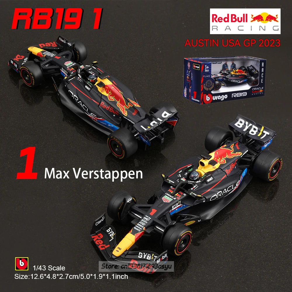 Bburago 1:43 F1 Red Bull RB19 2023 Austin US Station # 1 Verstappen # 11 Perez Multiple styles Boy's birthday gift car model
Bburago 1:43 F1 Red Bull RB19 2023 Austin US Station # 1 Verstappen # 11 Perez Multiple styles Boy's birthday gift car model