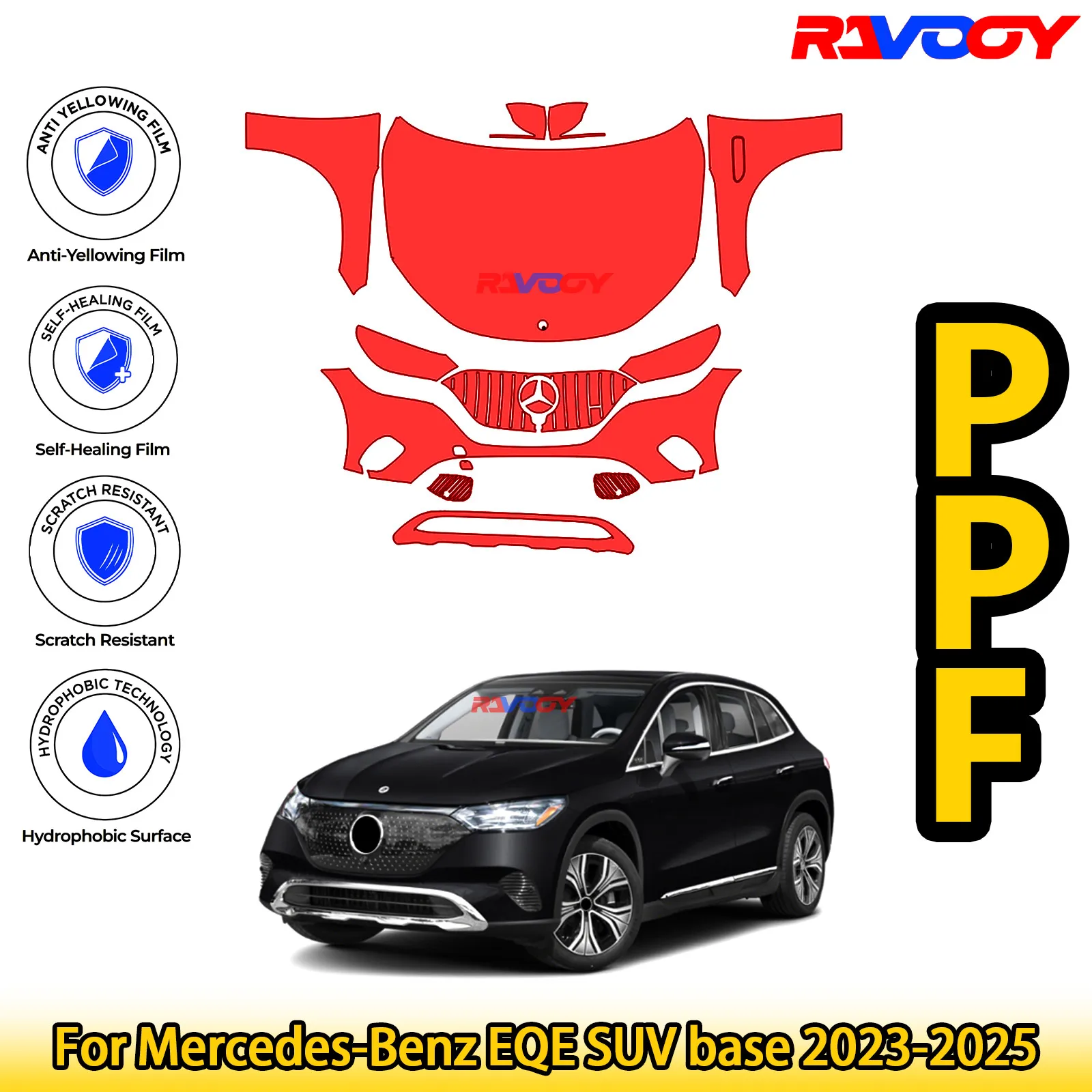For Mercedes-Benz EQE SUV base 2023-2025 Glossy Matte Black Precut front PPF Kit Paint Protection Film
For Mercedes-Benz EQE SUV base 2023-2025 Glossy Matte Black Precut front PPF Kit Paint Protection Film