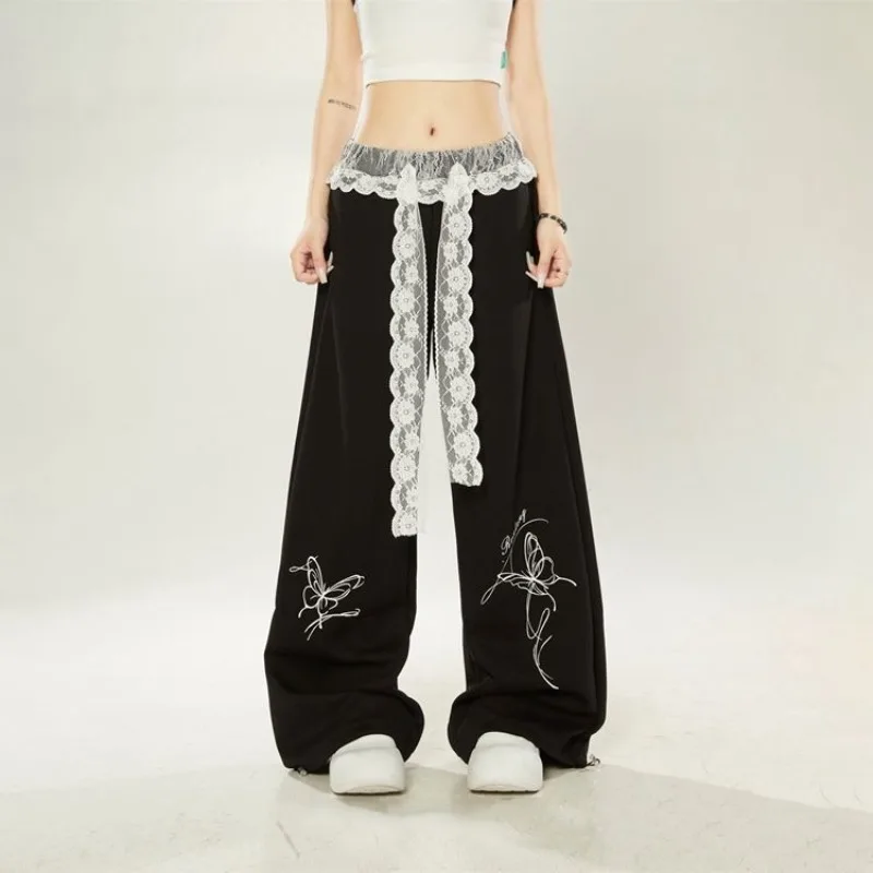 American Style Hot Girl Hip Hop Thin Pants Women's Summer High Waist Lace Butterfly Print Wide Leg Pants Fashion Female Clothes
American Style Hot Girl Hip Hop Thin Pants Women's Summer High Waist Lace Butterfly Print Wide Leg Pants Fashion Female Clothes
