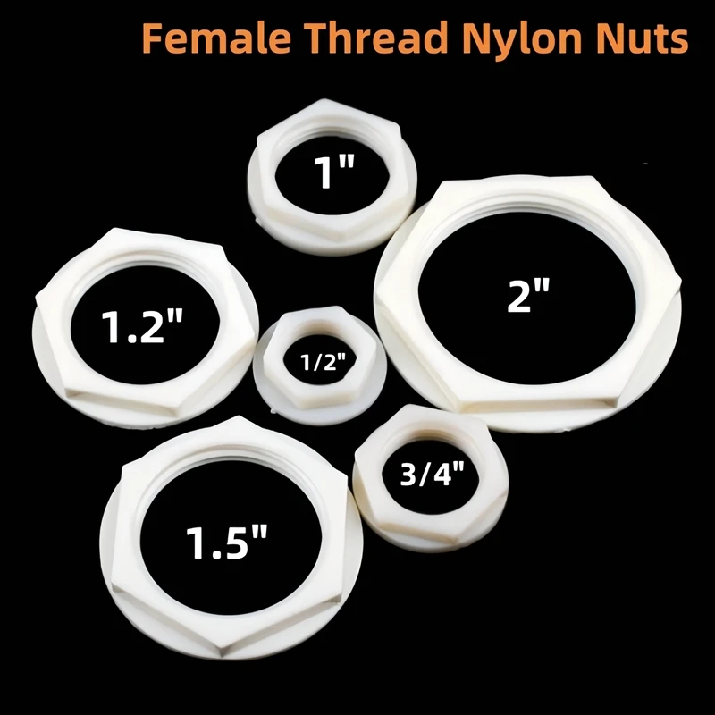 3~25PCS Female Thread Nylon Nuts 1/2,3/4,1,1.2,1.5,2 Inch Garden Irrigation Screw Cap Fittings Pagoda Fastening Standard Parts
3~25PCS Female Thread Nylon Nuts 1/2,3/4,1,1.2,1.5,2 Inch Garden Irrigation Screw Cap Fittings Pagoda Fastening Standard Parts