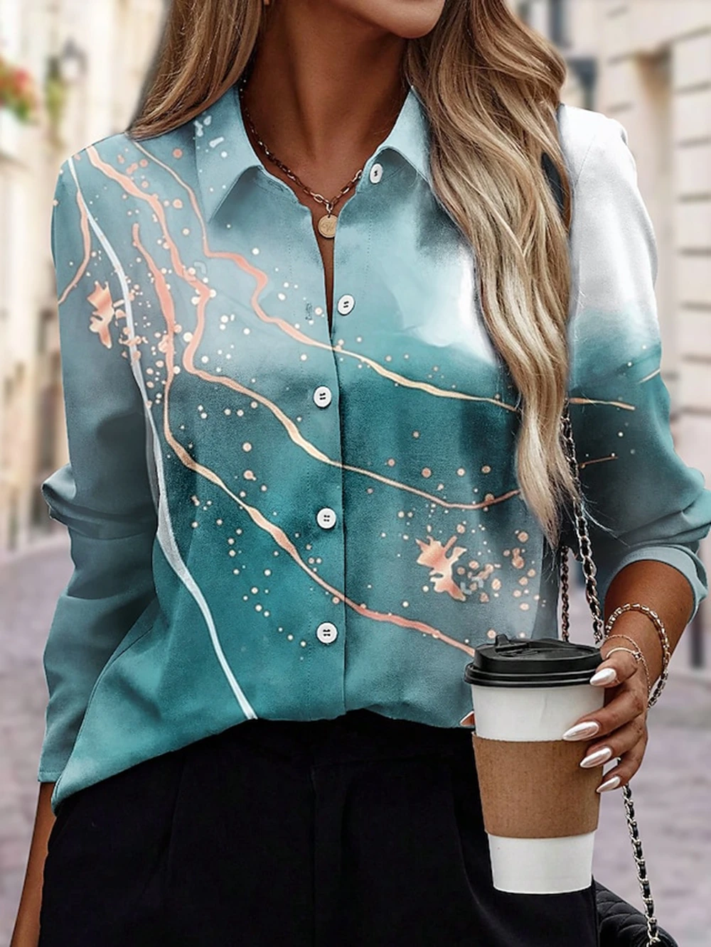 TElegant Women shirts & blouses fashion line Print blouses Summer Women's Button Blouse Large Size Casual Comfortable Blouse
TElegant Women shirts & blouses fashion line Print blouses Summer Women's Button Blouse Large Size Casual Comfortable Blouse