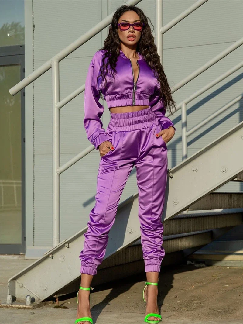 Streetwear Tracksuit Women Two Piece Set Spring Y2K Clothes Solid Jacket Crop Top and Pant Sets Casual 2 Piece Sets Women Outfit
Streetwear Tracksuit Women Two Piece Set Spring Y2K Clothes Solid Jacket Crop Top and Pant Sets Casual 2 Piece Sets Women Outfit
