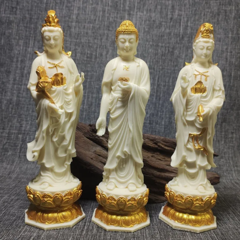 Ivory Nut Gold-Plated Western Trinity Ornaments Amitabha Buddha Great Potential to Guanyin Bodhisattva Living Room Buddha Statue
Ivory Nut Gold-Plated Western Trinity Ornaments Amitabha Buddha Great Potential to Guanyin Bodhisattva Living Room Buddha Statue