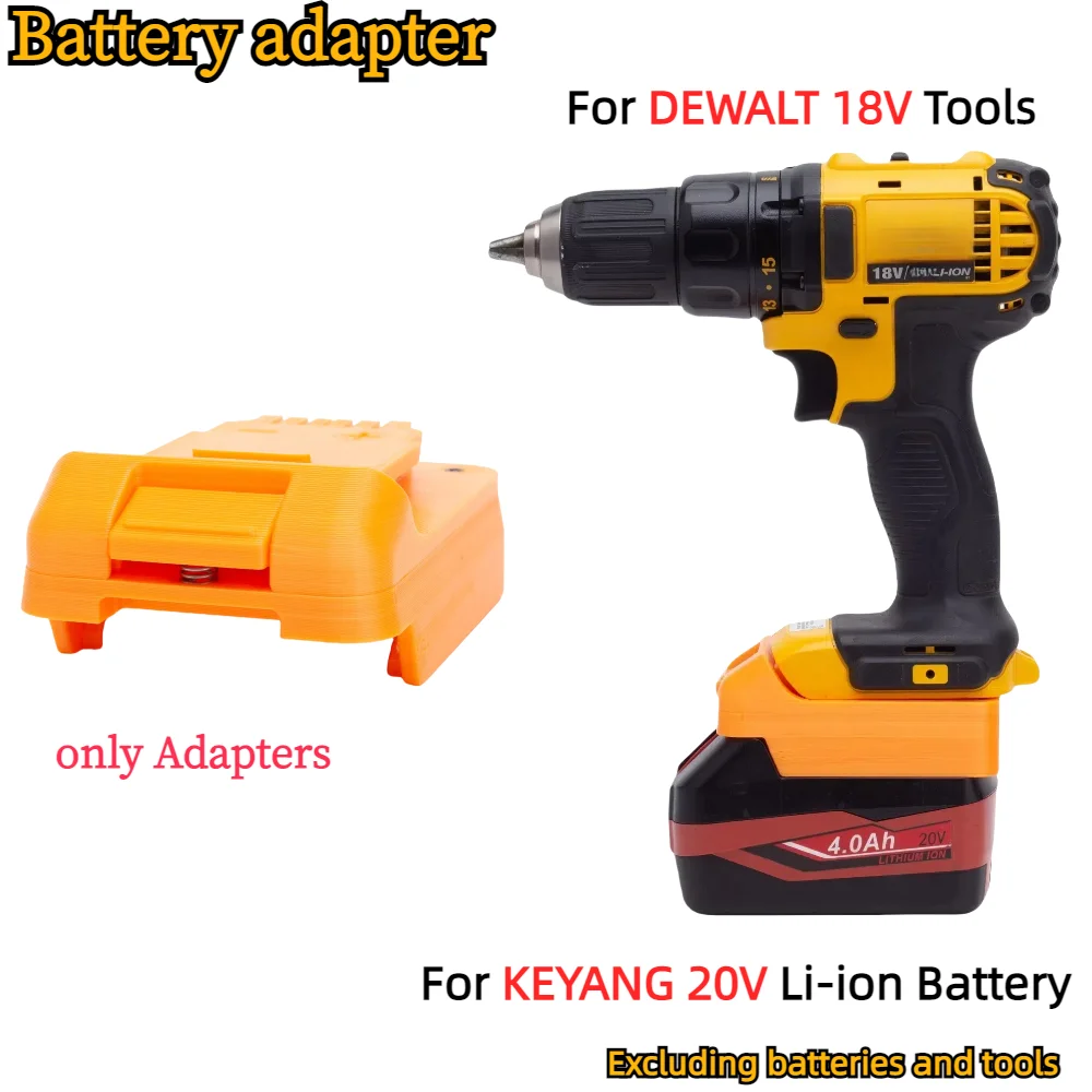 Battery Adapter for KEYANG 20V Li-ion Battery Converter To DEWALT 18V Cordless Power Tools Accessory(Only Adapter)
Battery Adapter for KEYANG 20V Li-ion Battery Converter To DEWALT 18V Cordless Power Tools Accessory(Only Adapter)
