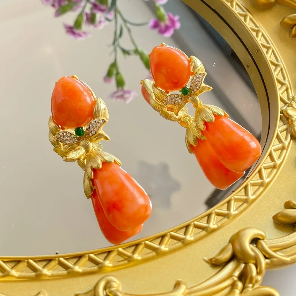 Medieval Style Earrings Sweet Niche Design Fashionable Water Drop Dangle Flower Earrings Statement Jewelry Big Earrings
Medieval Style Earrings Sweet Niche Design Fashionable Water Drop Dangle Flower Earrings Statement Jewelry Big Earrings
