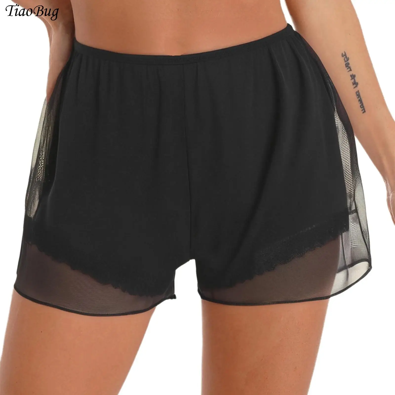 Womens Silky Safety Shorts Dress Pettipants Elastic Waist 2-layer Sheer Mesh Lace Trim Lining Shorts for Casual Daily Vacation
Womens Silky Safety Shorts Dress Pettipants Elastic Waist 2-layer Sheer Mesh Lace Trim Lining Shorts for Casual Daily Vacation
