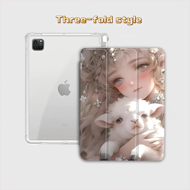 Чехол для iPad Pro 10/11 дюймов (2020/6-го/7-го/8-го поколения, Air 3-го/4-го/9-го поколения/Air 5-го поколения 2022/Air 28) с изображением феи с ягненком
Чехол для iPad Pro 10/11 дюймов (2020/6-го/7-го/8-го поколения, Air 3-го/4-го/9-го поколения/Air 5-го поколения 2022/Air 28) с изображением феи с ягненком