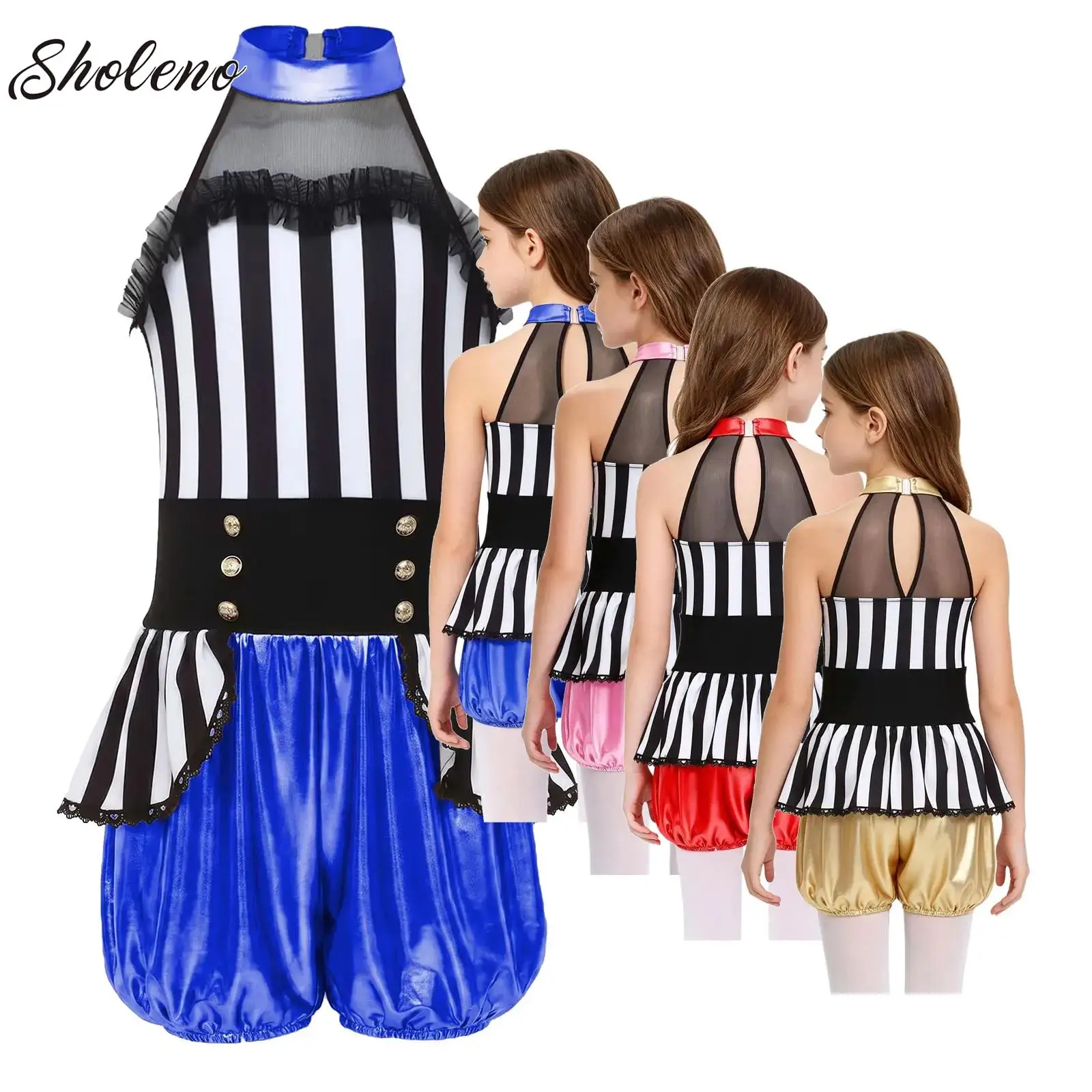 Kids Girls Metallic Gloss Gymnastics Ballet Leotards Dress Costume Circus Ringmaster Costume Waist Overlay Ruffled Bodysuit
Kids Girls Metallic Gloss Gymnastics Ballet Leotards Dress Costume Circus Ringmaster Costume Waist Overlay Ruffled Bodysuit