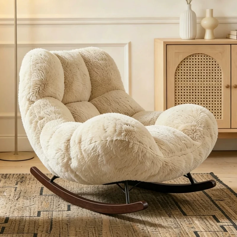 Lazy Single Rocking Chair Recliner Bedroom Balcony Living Room Relax Lounge Chair Comfy Reading Rocking Sofa Design Indoor Home
Lazy Single Rocking Chair Recliner Bedroom Balcony Living Room Relax Lounge Chair Comfy Reading Rocking Sofa Design Indoor Home