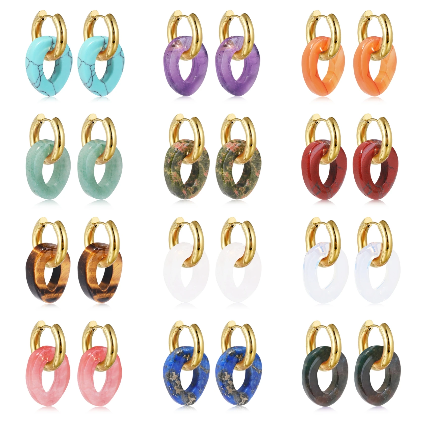 Hollowed Oval Beads Drop Earrings for Women Gold Stainless Steel Healing Chakra Crystal Dangle Ear Jewelry
Hollowed Oval Beads Drop Earrings for Women Gold Stainless Steel Healing Chakra Crystal Dangle Ear Jewelry