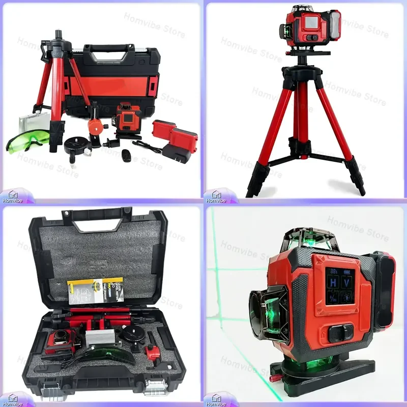 16-Line Laser Level Tool Set with 360° Self-Leveling Pendulum High Precision for Construction Home Renovation Furniture
16-Line Laser Level Tool Set with 360° Self-Leveling Pendulum High Precision for Construction Home Renovation Furniture