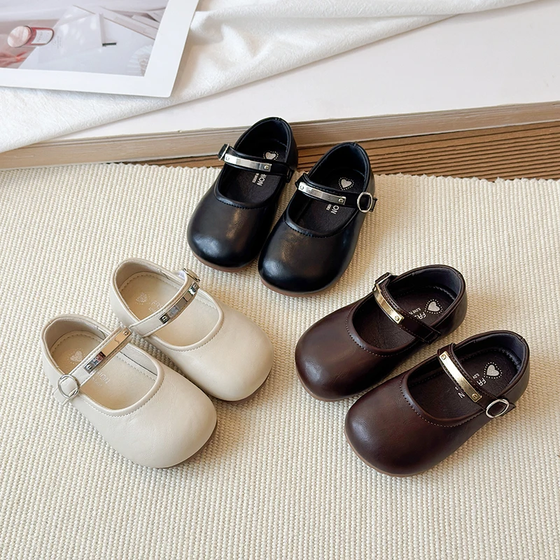 Girls' Round Toe Leather Shoes Korean Style College Elegant Performance Soft Soled Children's Shoes Fashionable New Size 22-31
Girls' Round Toe Leather Shoes Korean Style College Elegant Performance Soft Soled Children's Shoes Fashionable New Size 22-31