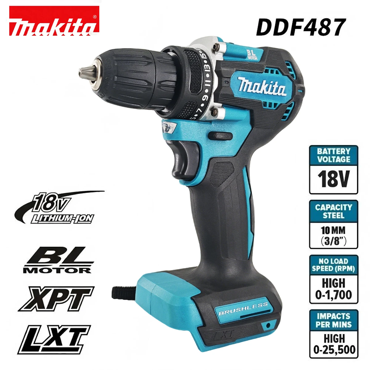 Makita DDF487 Cordless Driver Drill 18V Brushless Electric Impact Screwdriver Rechargeable Power Tool ony tool For DIY
Makita DDF487 Cordless Driver Drill 18V Brushless Electric Impact Screwdriver Rechargeable Power Tool ony tool For DIY