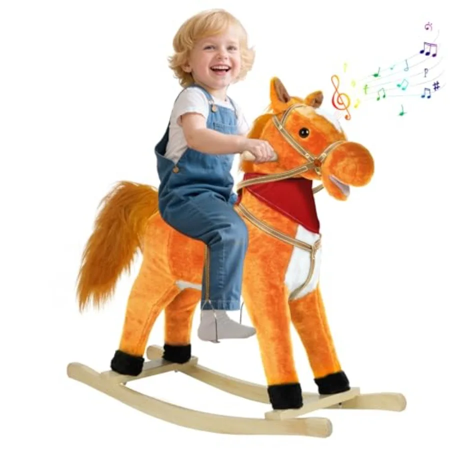 Rocking Horse Toy for Plush Ride on Animal with Wooden Rockers Moving Mouth and Wagging Tail Musical Sounds Baby Rocking Chair
Rocking Horse Toy for Plush Ride on Animal with Wooden Rockers Moving Mouth and Wagging Tail Musical Sounds Baby Rocking Chair