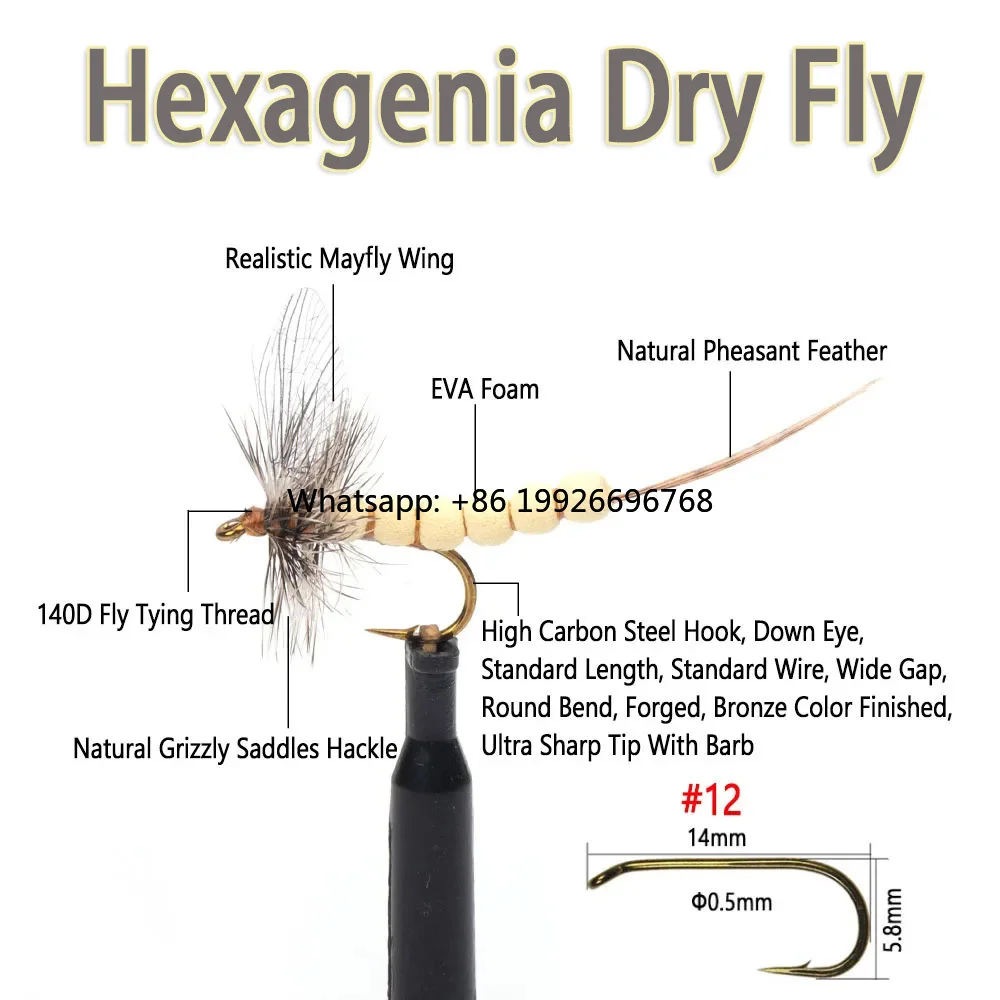 Hexagenia Dry Fly Foam Extending Body Hex Mayfly Dry Fly Grizzly Saddle Hackle Mayfly Rocky River Trout Fishing Flies Bait Lures
Hexagenia Dry Fly Foam Extending Body Hex Mayfly Dry Fly Grizzly Saddle Hackle Mayfly Rocky River Trout Fishing Flies Bait Lures