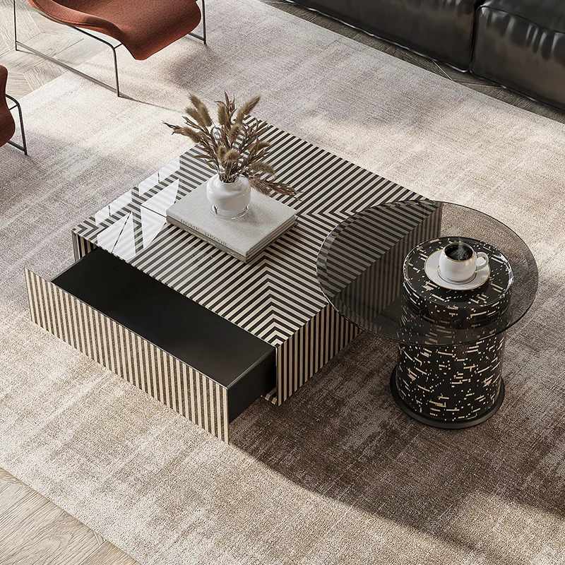 French retro drawer coffee table small apartment household light luxury zebra pattern square designer coffee table
French retro drawer coffee table small apartment household light luxury zebra pattern square designer coffee table
