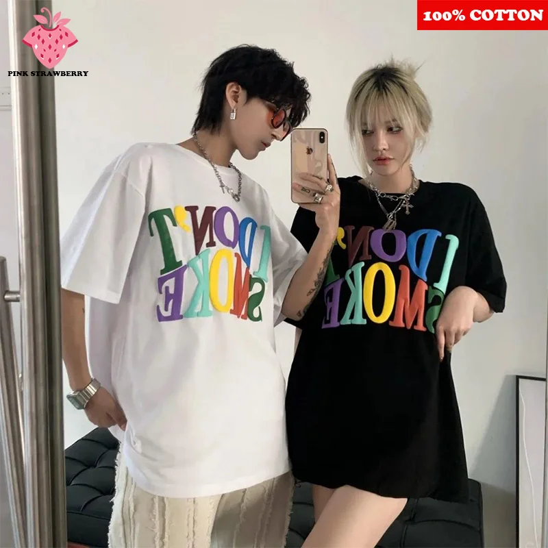 Fashion Letter Print Couple Outfit 100% Cotton T-Shirt Women's New Summer Casual Comfort Short Sleeve T-Shirt Hip Hop Streetwear
Fashion Letter Print Couple Outfit 100% Cotton T-Shirt Women's New Summer Casual Comfort Short Sleeve T-Shirt Hip Hop Streetwear