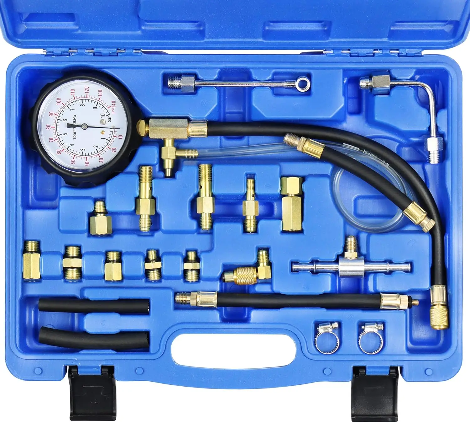 Fuel Injection Pump Pressure Test Gauge Set 0-140PSI with Schrader Adapters, Universal for Ford Car Truck Motorcycle
Fuel Injection Pump Pressure Test Gauge Set 0-140PSI with Schrader Adapters, Universal for Ford Car Truck Motorcycle