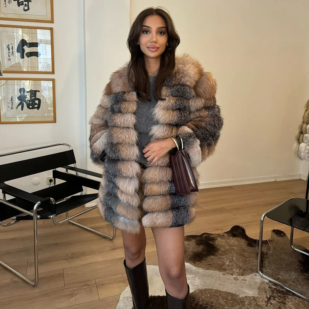 Fashion Natural Fox Fur Coats Round Collar Women Winter New High Quality Full Pelt Fox Fur Jacket Genuine Luxury Fur Overcoat
Fashion Natural Fox Fur Coats Round Collar Women Winter New High Quality Full Pelt Fox Fur Jacket Genuine Luxury Fur Overcoat
