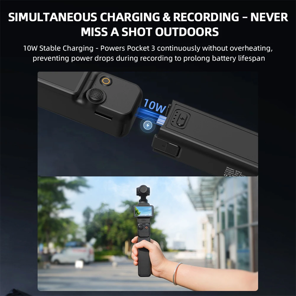 5000mAh Portable Battery Handle for DJI Osmo Pocket 3 Camera Charger Handheld Power Bank Charging Secure Type-C Interface
5000mAh Portable Battery Handle for DJI Osmo Pocket 3 Camera Charger Handheld Power Bank Charging Secure Type-C Interface
