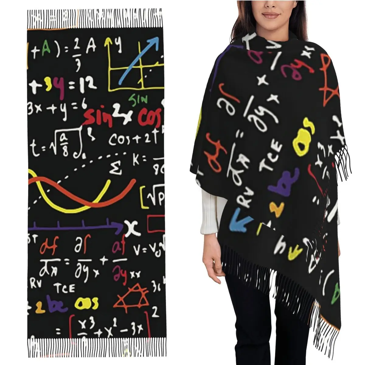 Шарф с кисточками для математических уравнений, женские мягкие теплые шали и накидки, большая осенне-зимняя шаль
Шарф с кисточками для математических уравнений, женские мягкие теплые шали и накидки, большая осенне-зимняя шаль