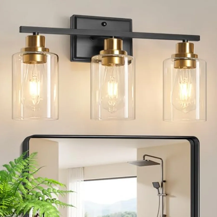 3 Light Bathroom Light Fixtures Modern Vanity Lights Over Mirror Black and Gold Wall Lamp with Clear Glass for Living Room Cabi
3 Light Bathroom Light Fixtures Modern Vanity Lights Over Mirror Black and Gold Wall Lamp with Clear Glass for Living Room Cabi