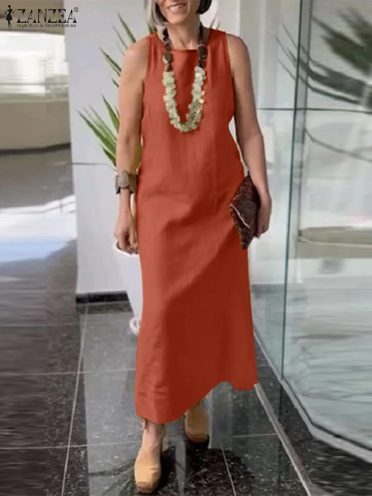 ZANZEA Summer Casual Sleeveless Midi Dress Women 2024 Fashion Streetwear O Neck Solid Cotton Tank Dresses Daily Commute Vestidos
ZANZEA Summer Casual Sleeveless Midi Dress Women 2024 Fashion Streetwear O Neck Solid Cotton Tank Dresses Daily Commute Vestidos