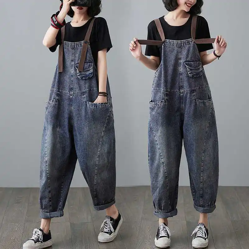 Cute Petite Blue Denim Overalls for Women 2025 Spring Autumn New Style Literary Fashionable Loose Slim-Fitting Denim Overalls
Cute Petite Blue Denim Overalls for Women 2025 Spring Autumn New Style Literary Fashionable Loose Slim-Fitting Denim Overalls